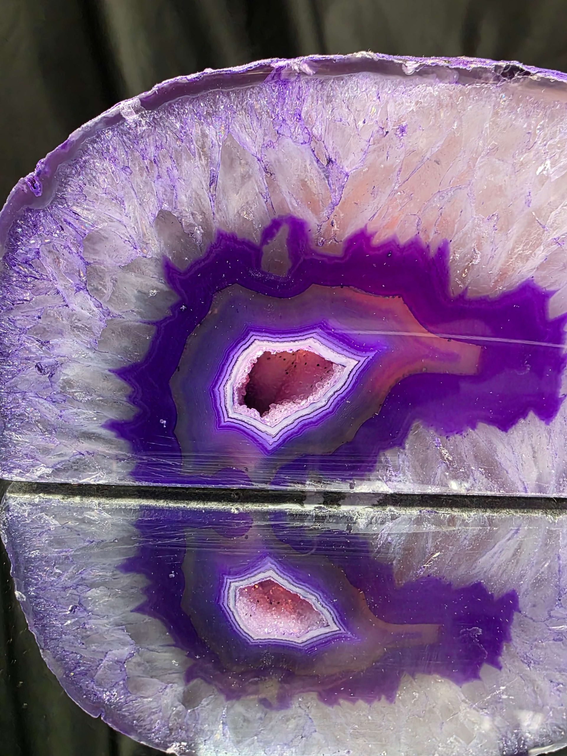 Large Purple Agate Candle 2 Handpicked 1.227g H7.5xW14.5xD9cm End Microcrystalline Quartz Tealight Holder Ornament - Image 12