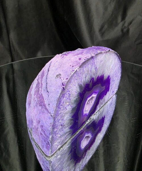 Alternative view of Large Purple Agate Candle 2 Handpicked 1.227g H7.5xW14.5xD9cm End Microcrystalline Quartz Tealight Holder Ornament