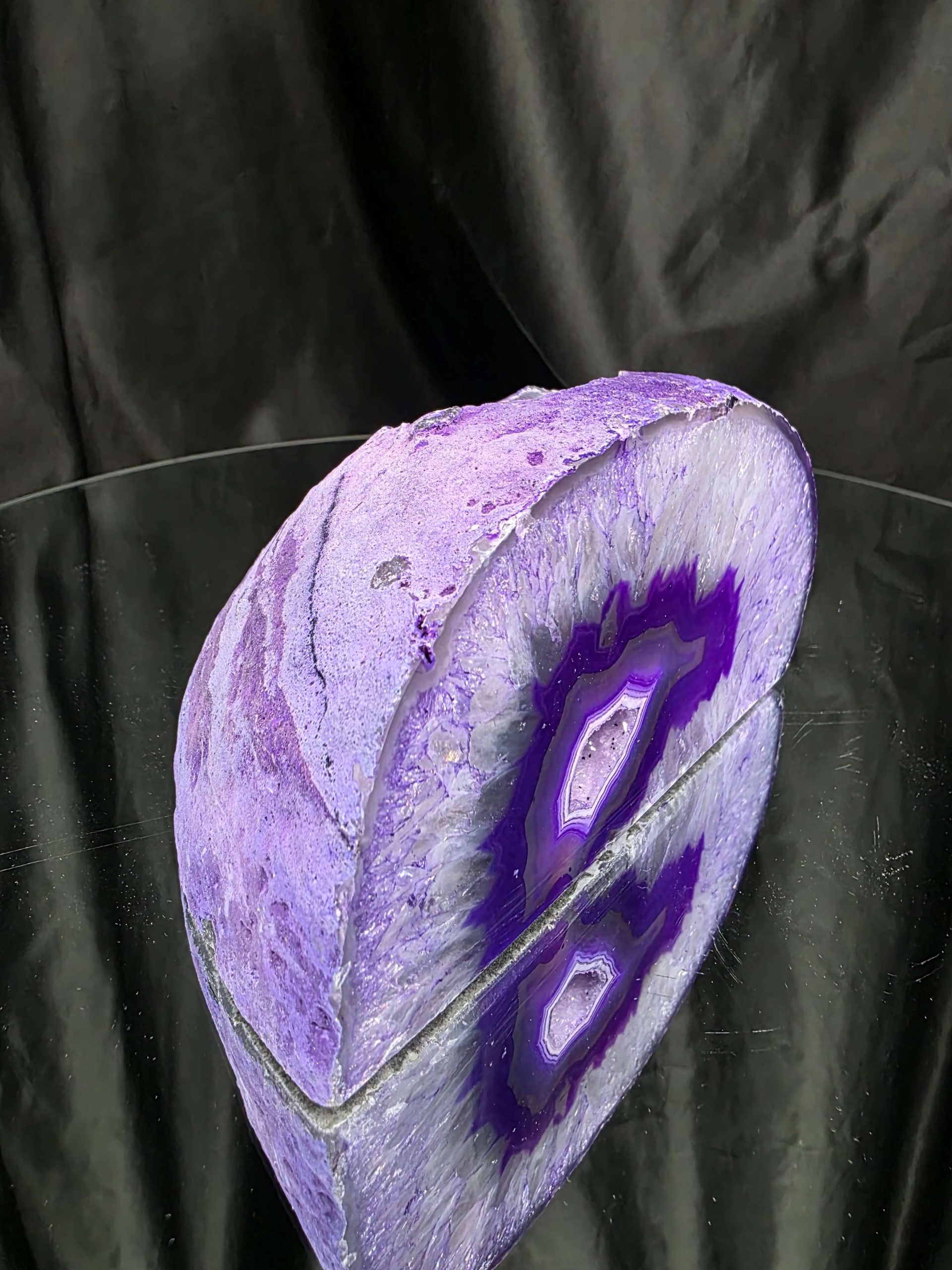 Large Purple Agate Candle 2 Handpicked 1.227g H7.5xW14.5xD9cm End Microcrystalline Quartz Tealight Holder Ornament - Image 2