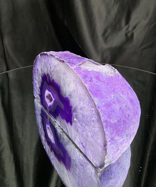 Large Purple Agate Candle 2 Handpicked 1.227g H7.5xW14.5xD9cm End Microcrystalline Quartz Tealight Holder Ornament - Image 3