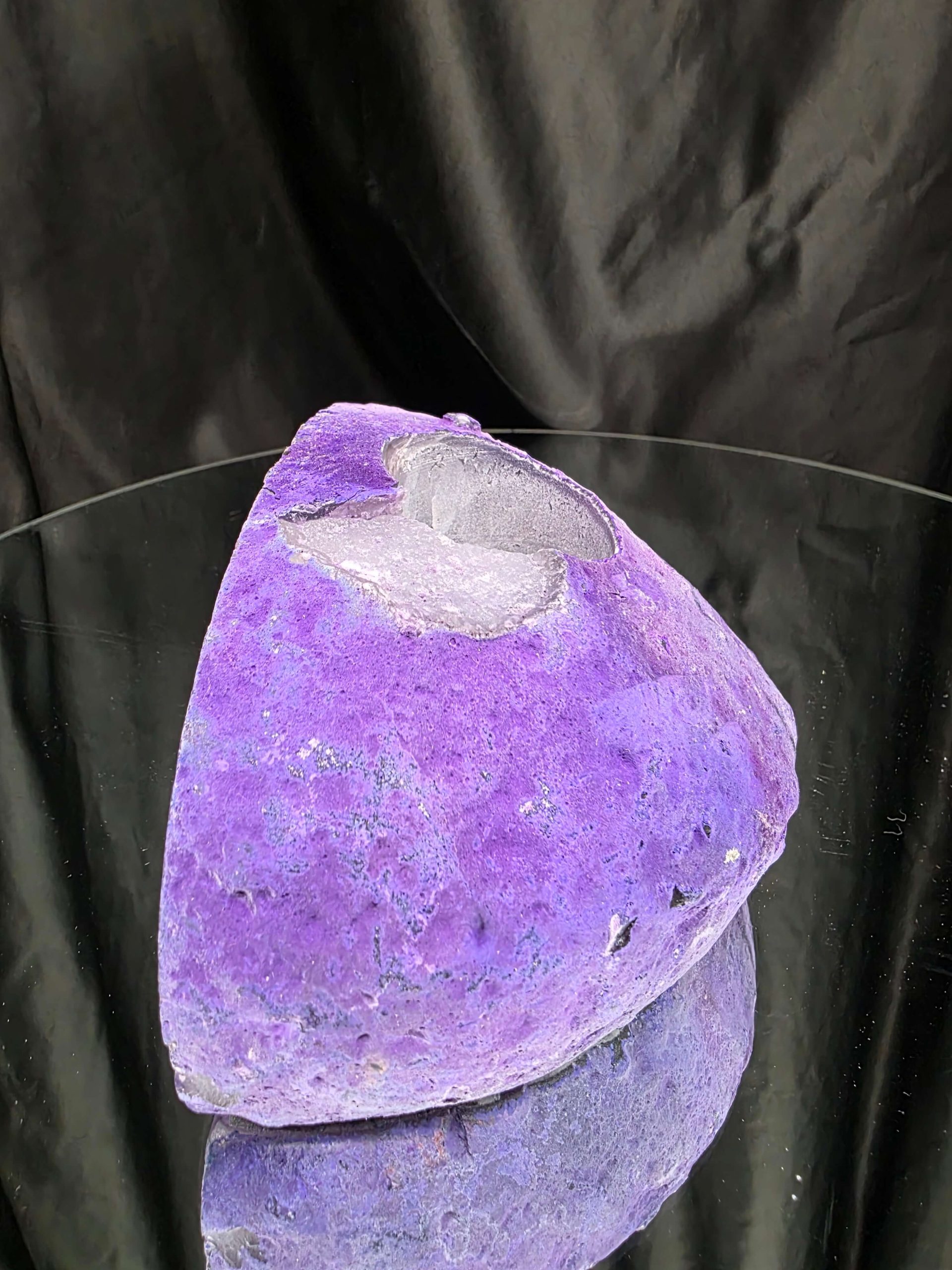 Large Purple Agate Candle 2 Handpicked 1.227g H7.5xW14.5xD9cm End Microcrystalline Quartz Tealight Holder Ornament - Image 4