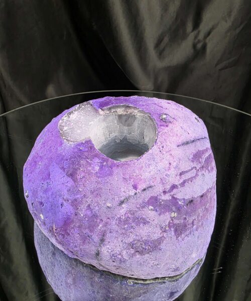 Large Purple Agate Candle 2 Handpicked 1.227g H7.5xW14.5xD9cm End Microcrystalline Quartz Tealight Holder Ornament - Image 5