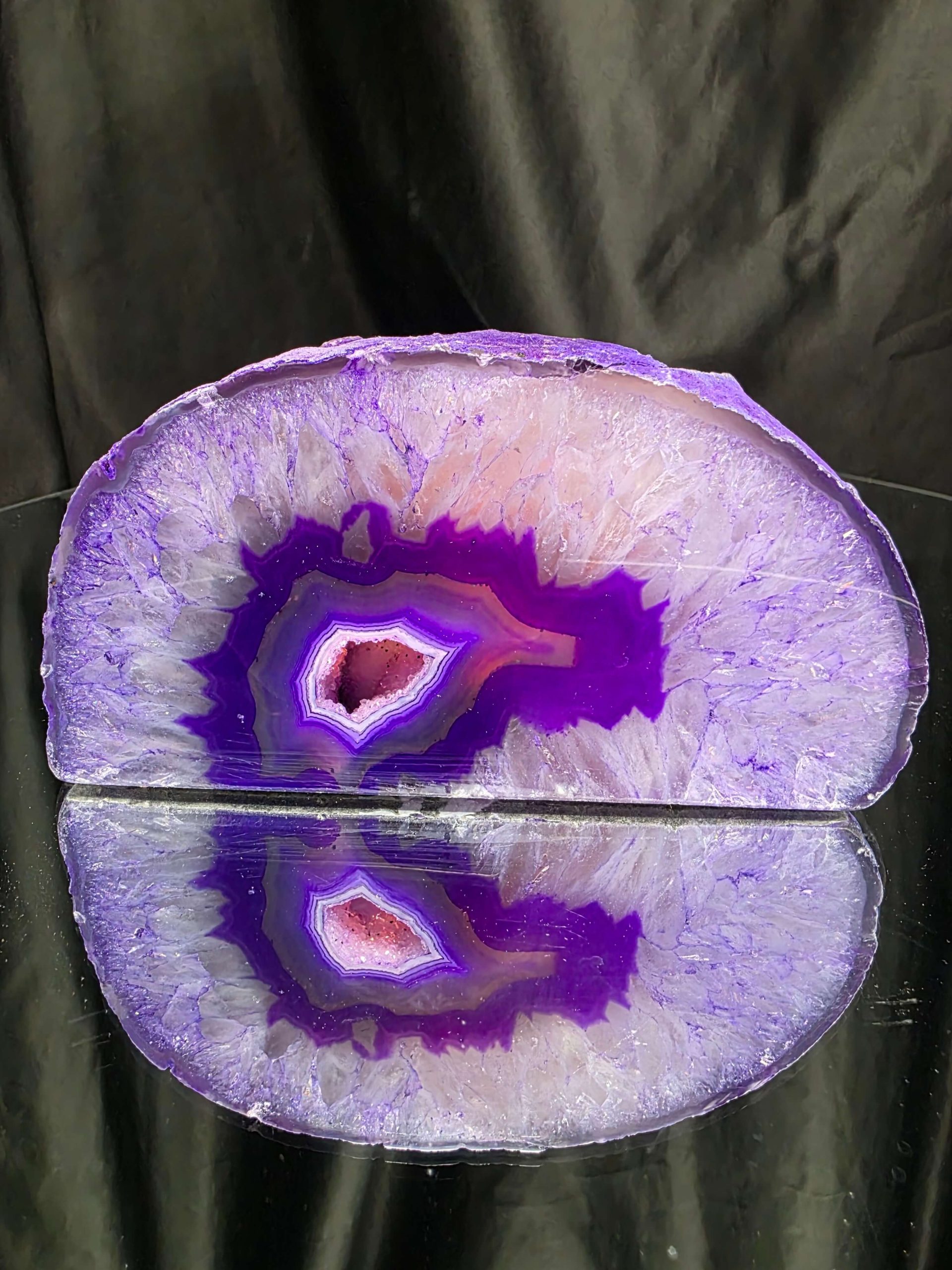 Large Purple Agate Candle 2 Handpicked 1.227g H7.5xW14.5xD9cm End Microcrystalline Quartz Tealight Holder Ornament - Image 7