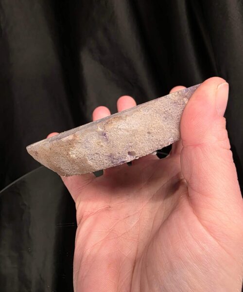 Purple Agate Slice 2 Handpicked 360g H2xW12xD11cm Microcrystalline Quartz Tealight Candle Holder Ornament - Image 6