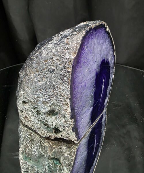 Alternative view of Purple Agate End Candle 1 Handpicked 1.248g H11xW11.5xD8.5cm Microcrystalline Quartz Silver Gilded Tealight Holder