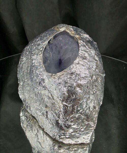 Purple Agate End Candle 1 Handpicked 1.248g H11xW11.5xD8.5cm Microcrystalline Quartz Silver Gilded Tealight Holder - Image 5