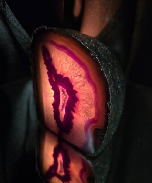 Purple Agate End Candle 2 Handpicked 1.317g H10.5xW10xD7.5cm Microcrystalline Quartz Silver Gilded Tealight Holder - Image 10