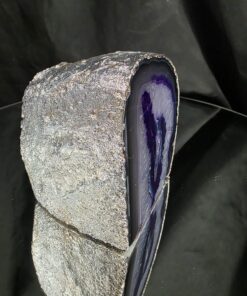 Alternative view of Purple Agate End Candle 2 Handpicked 1.317g H10.5xW10xD7.5cm Microcrystalline Quartz Silver Gilded Tealight Holder