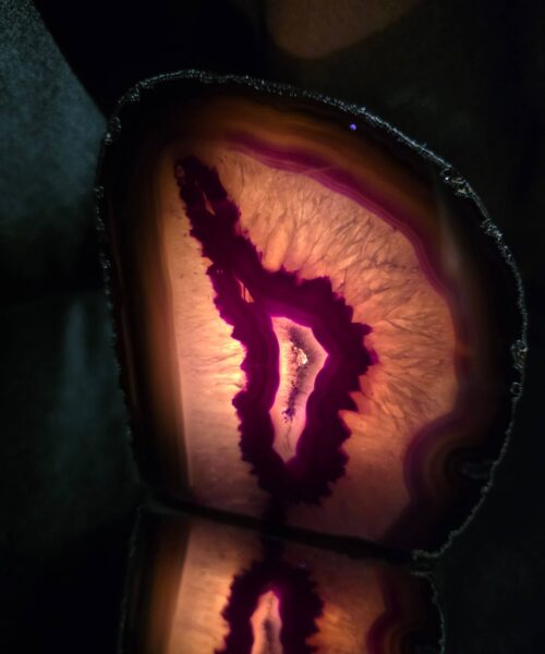 Purple Agate End Candle 2 Handpicked 1.317g H10.5xW10xD7.5cm Microcrystalline Quartz Silver Gilded Tealight Holder - Image 8