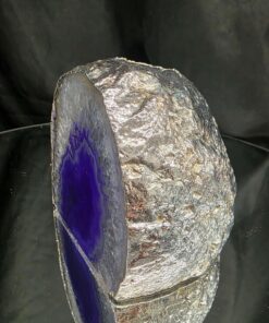 Alternative view of Purple Agate End Candle 3 Handpicked 1.578g H10xW10.5xD8.5cm Microcrystalline Quartz Silver Gilded Tealight Holder