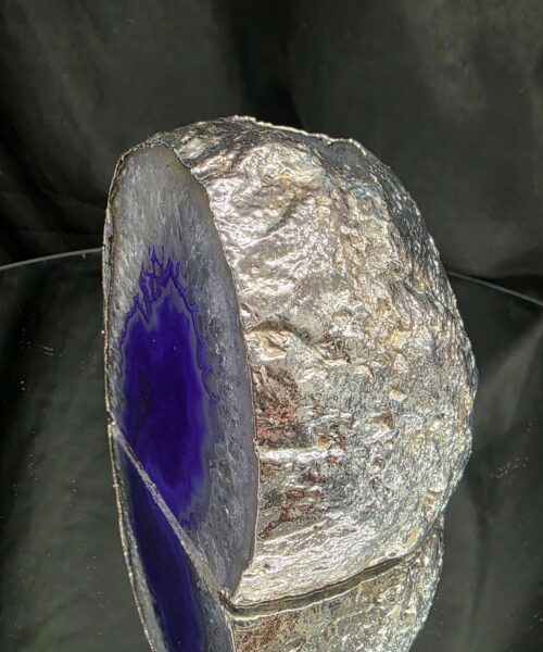 Alternative view of Purple Agate End Candle 3 Handpicked 1.578g H10xW10.5xD8.5cm Microcrystalline Quartz Silver Gilded Tealight Holder
