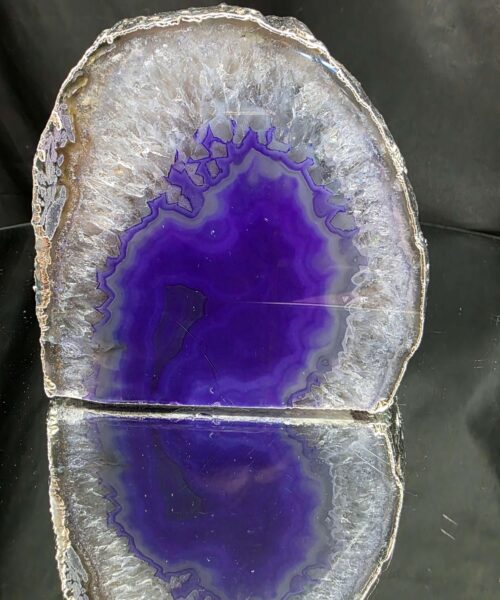 Purple Agate End Candle 3 Handpicked 1.578g H10xW10.5xD8.5cm Microcrystalline Quartz Silver Gilded Tealight Holder