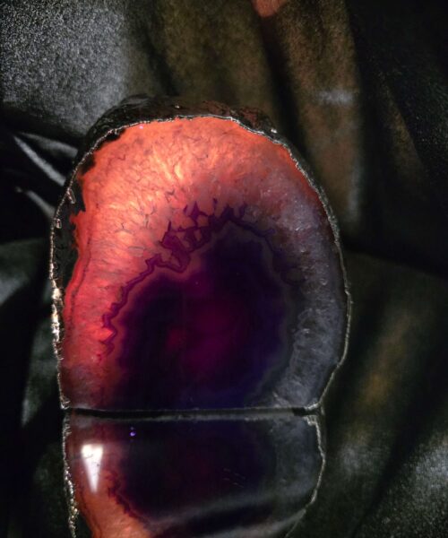 Purple Agate End Candle 3 Handpicked 1.578g H10xW10.5xD8.5cm Microcrystalline Quartz Silver Gilded Tealight Holder - Image 7