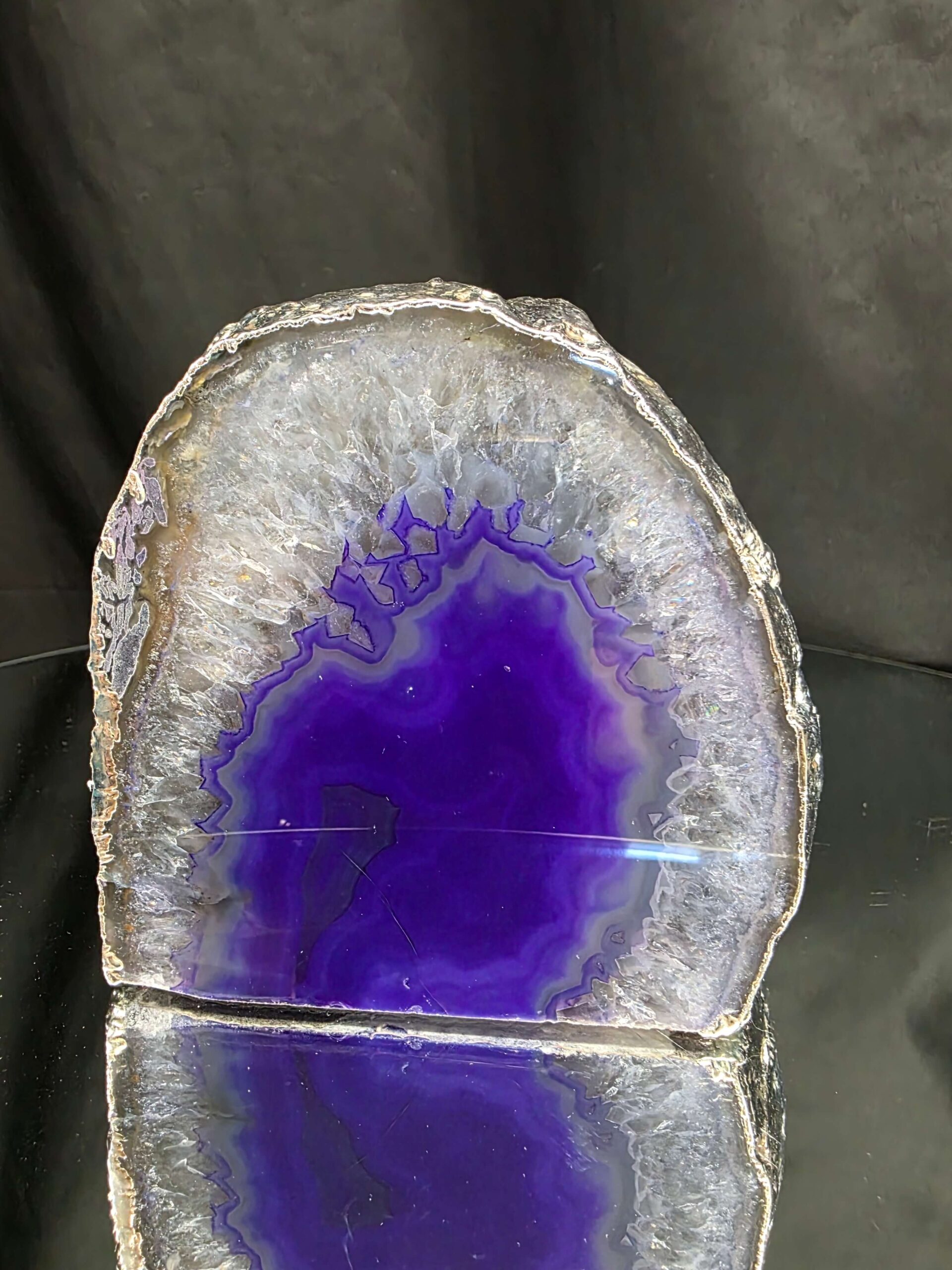 Purple Agate End Candle 3 Handpicked 1.578g H10xW10.5xD8.5cm Microcrystalline Quartz Silver Gilded Tealight Holder - Image 10