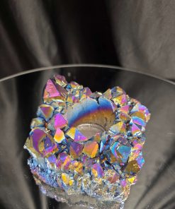 Rainbow Quartz Candle No. 2 Aura, Titanium, Point, Cluster, Gemstone Tealight Holder 694g H5xW10.5xD10cm