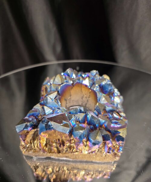 Rainbow Quartz Candle No. 2 Aura, Titanium, Point, Cluster, Gemstone Tealight Holder 694g H5xW10.5xD10cm - Image 4