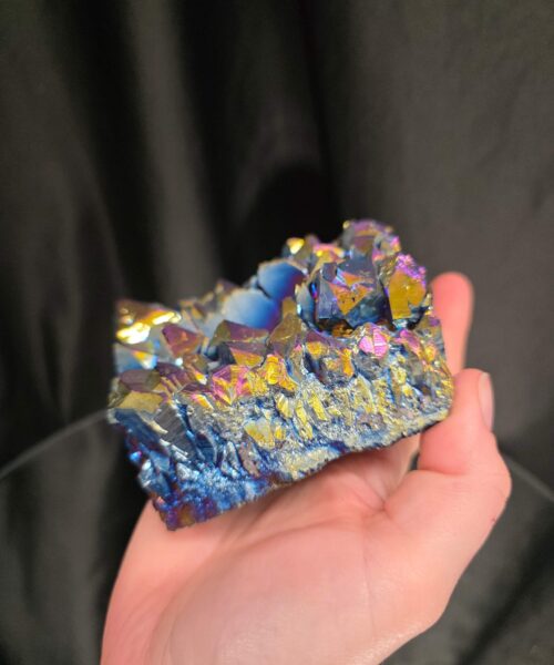 Rainbow Quartz Candle No. 2 Aura, Titanium, Point, Cluster, Gemstone Tealight Holder 694g H5xW10.5xD10cm - Image 6
