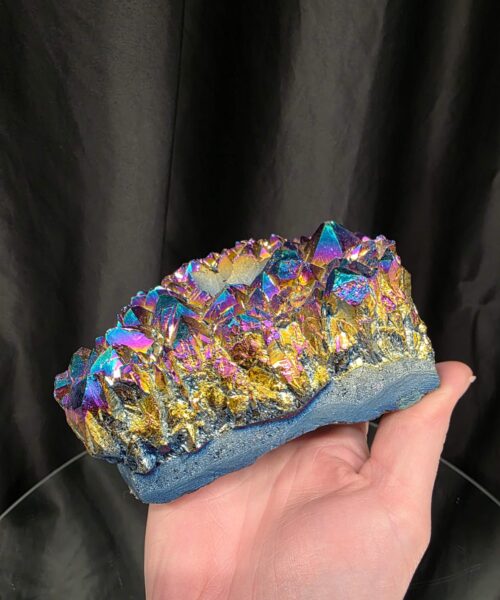 Rainbow Quartz Candle No. 4 Aura, Titanium, Point, Cluster, Gemstone Tealight Holder 969g H5.5xW15xD12cm - Image 7
