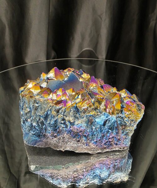 Rainbow Quartz Candle No. 4 Aura, Titanium, Point, Cluster, Gemstone Tealight Holder 969g H5.5xW15xD12cm - Image 8