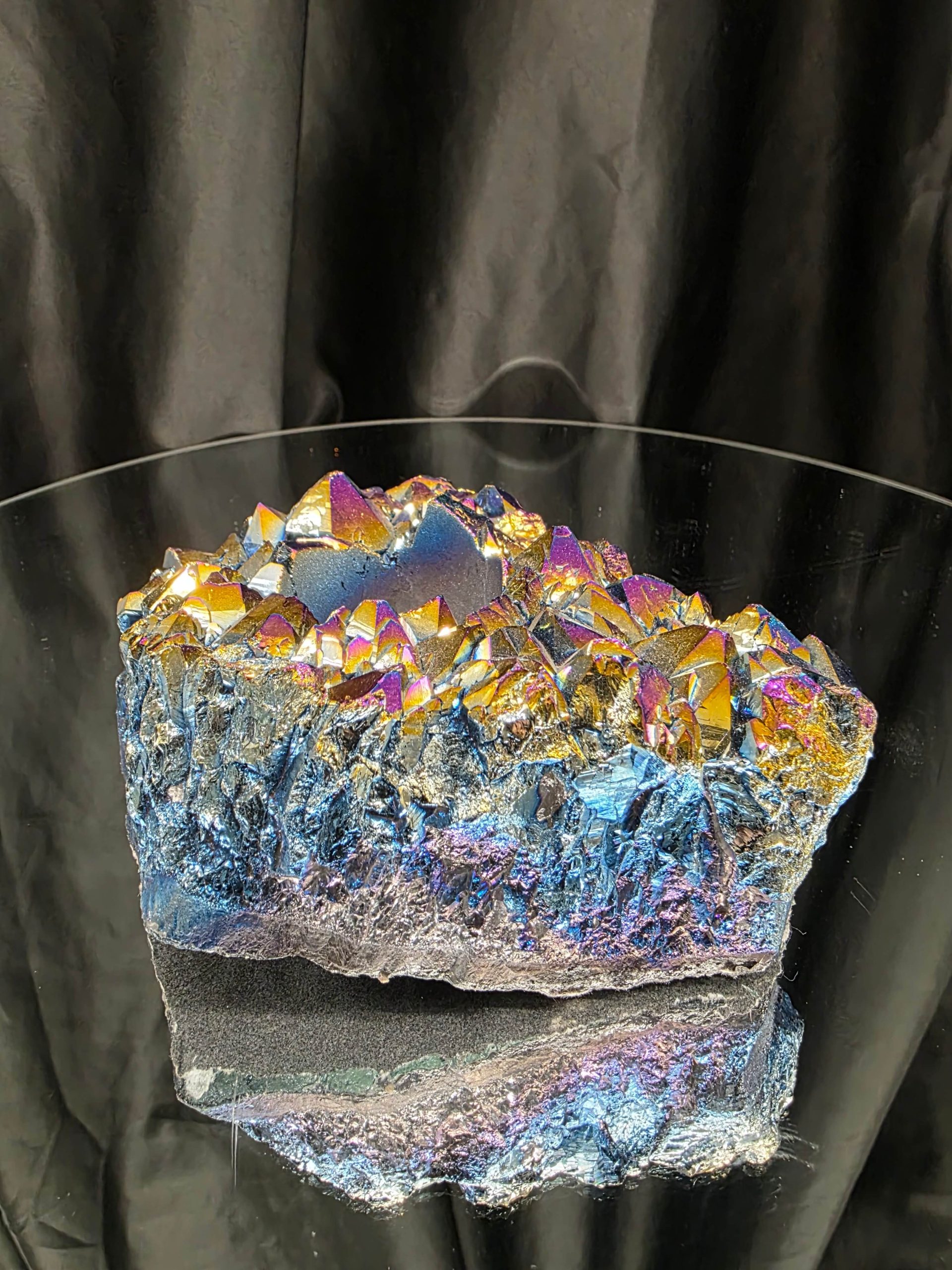 Rainbow Quartz Candle No. 4 Aura, Titanium, Point, Cluster, Gemstone Tealight Holder 969g H5.5xW15xD12cm - Image 8