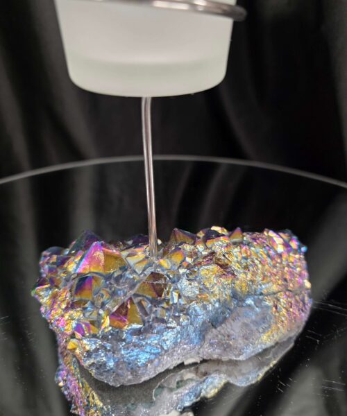 Premium A Grade Rainbow Candle No. 2 Quartz Cluster Druzy / 1 Cup Tealight Holders 503g H16.5xW12.5xD8cm - Image 6