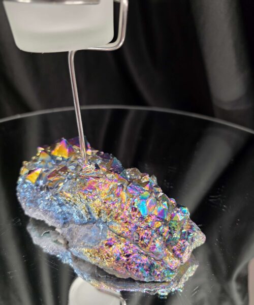 Premium A Grade Rainbow Candle No. 2 Quartz Cluster Druzy / 1 Cup Tealight Holders 503g H16.5xW12.5xD8cm - Image 7
