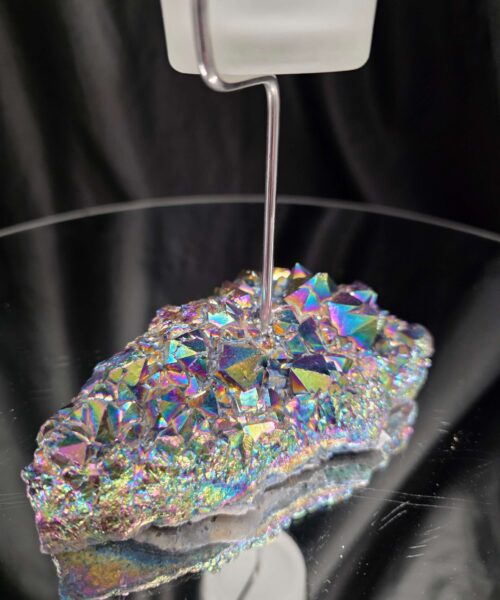 Premium A Grade Rainbow Candle No. 2 Quartz Cluster Druzy / 1 Cup Tealight Holders 503g H16.5xW12.5xD8cm - Image 8