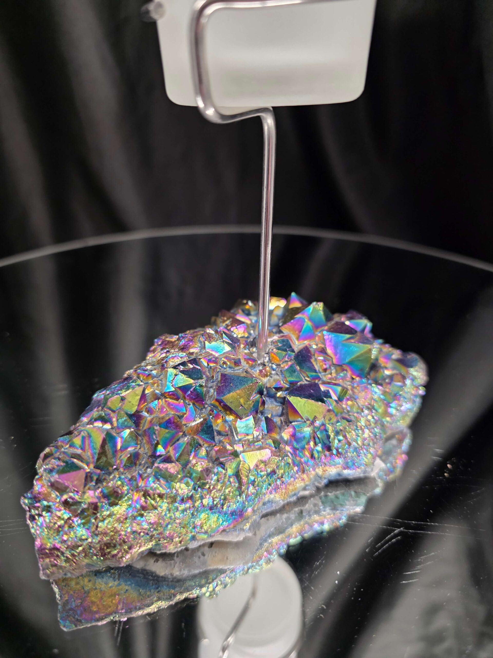 Premium A Grade Rainbow Candle No. 2 Quartz Cluster Druzy / 1 Cup Tealight Holders 503g H16.5xW12.5xD8cm - Image 8