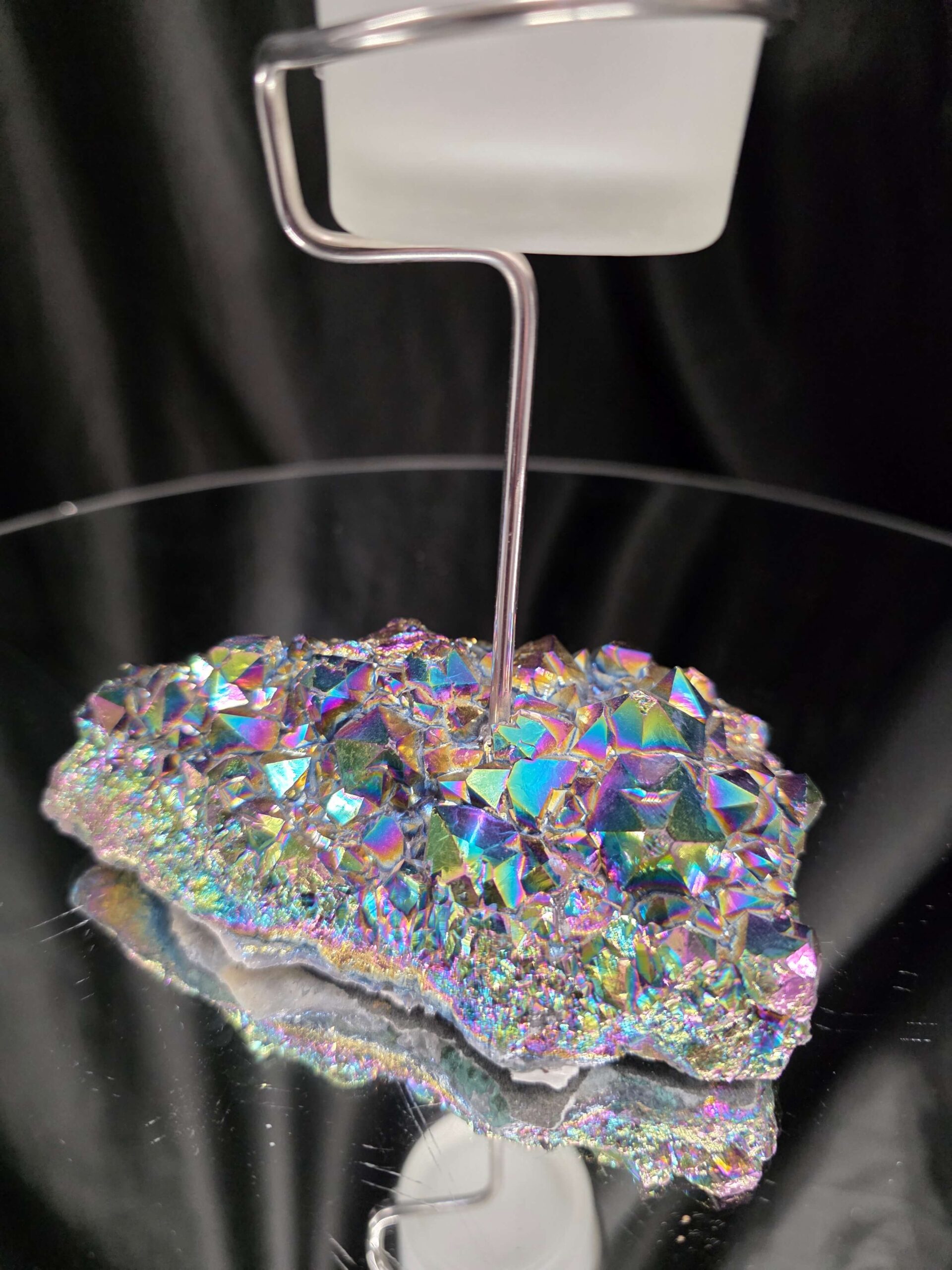 Premium A Grade Rainbow Candle No. 2 Quartz Cluster Druzy / 1 Cup Tealight Holders 503g H16.5xW12.5xD8cm - Image 9