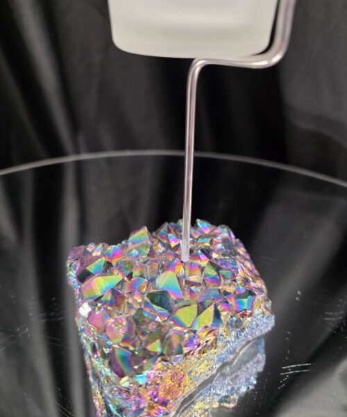Premium A Grade Rainbow Candle No. 3 Quartz Cluster Druzy / 1 Cup Tealight Holders 392g H17xW10xD9cm - Image 6
