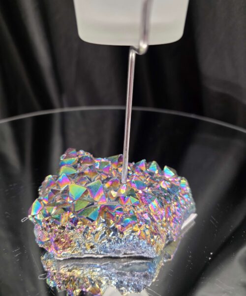 Premium A Grade Rainbow Candle No. 3 Quartz Cluster Druzy / 1 Cup Tealight Holders 392g H17xW10xD9cm - Image 7