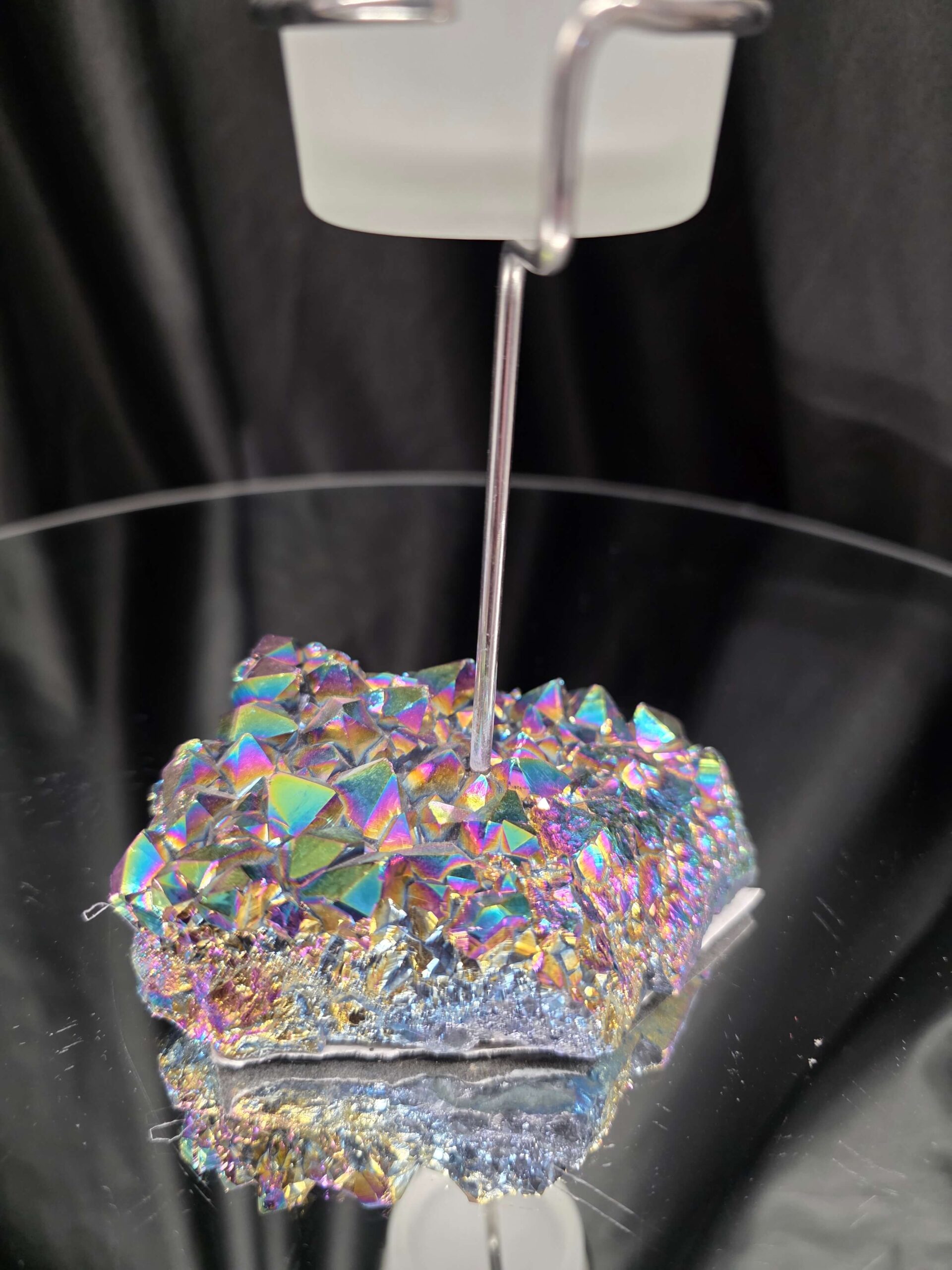 Premium A Grade Rainbow Candle No. 3 Quartz Cluster Druzy / 1 Cup Tealight Holders 392g H17xW10xD9cm - Image 7