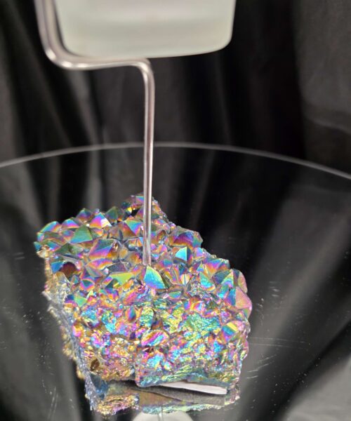 Premium A Grade Rainbow Candle No. 3 Quartz Cluster Druzy / 1 Cup Tealight Holders 392g H17xW10xD9cm - Image 8