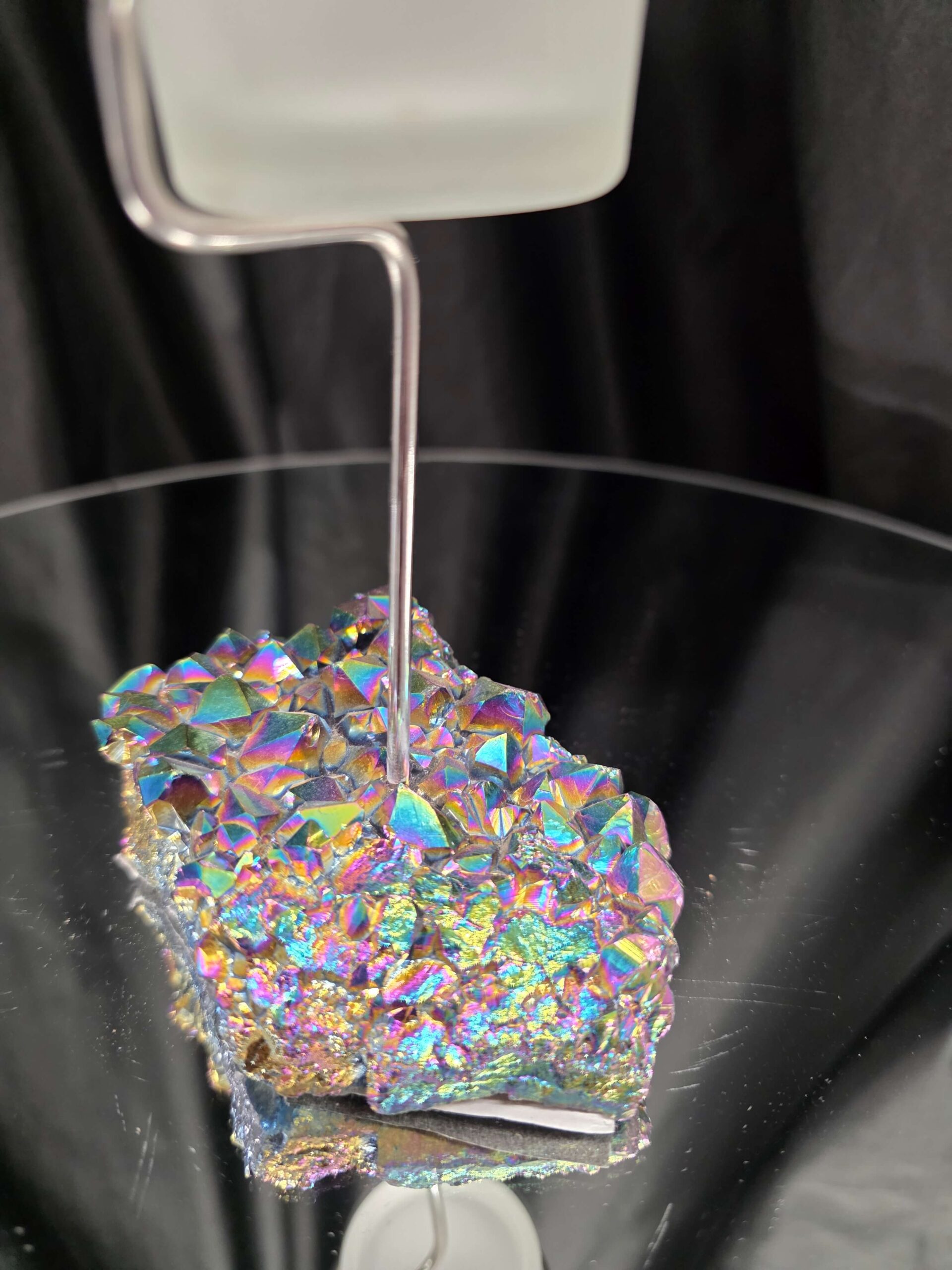 Premium A Grade Rainbow Candle No. 3 Quartz Cluster Druzy / 1 Cup Tealight Holders 392g H17xW10xD9cm - Image 8