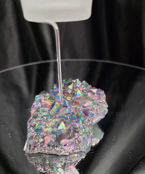 Premium A Grade Rainbow Candle No. 3 Quartz Cluster Druzy / 1 Cup Tealight Holders 392g H17xW10xD9cm - Image 9