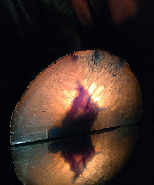 Large Teal Agate End Candle 2 Handpicked 854g H8xW13xD7cm Microcrystalline Quartz Gold Gilded 24ct Gold Tealight Holder - Image 12