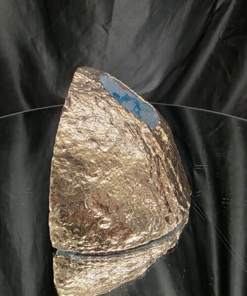 Large Teal Agate End Candle 2 Handpicked 854g H8xW13xD7cm Microcrystalline Quartz Gold Gilded 24ct Gold Tealight Holder - Image 5