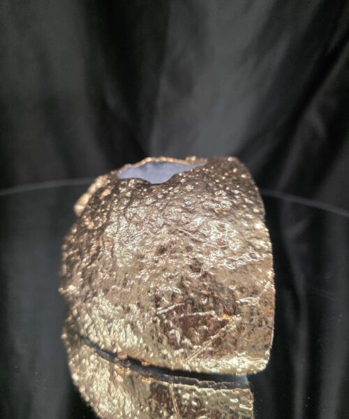 Large Teal Agate End Candle 3 Handpicked 914g H6xW12.5xD8cm Microcrystalline Quartz Gold Gilded 24ct Gold Tealight Holder - Image 7