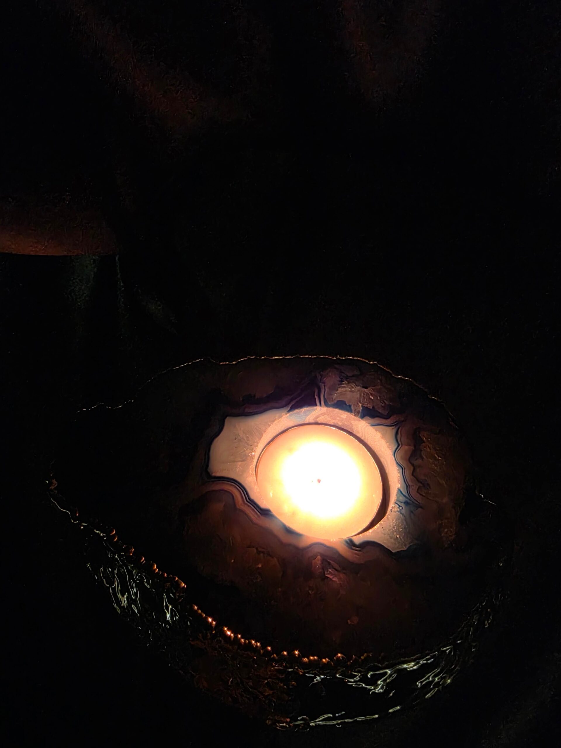 Large Teal Agate Slice Candle 2 Handpicked Quartz Gold Gilded 24ct Tealight Holder Ornament 511g H2xW13xD10.5cm - Image 11
