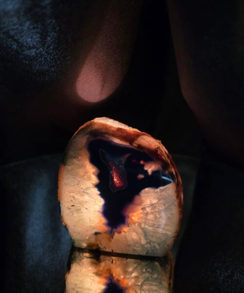 Teal Agate End Candle 2 Microcrystalline Quartz Tealight Candle Holder Ornament 691g H8.5xW8xD9cm - Image 10