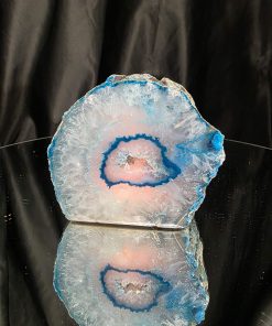 Teal Agate End Candle 3 Microcrystalline Quartz Tealight Candle Holder Ornament 815g H9xW10.5xD7.5cm
