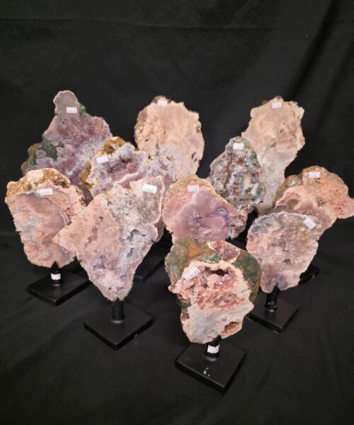 Pink Amethyst Slices on Stands
