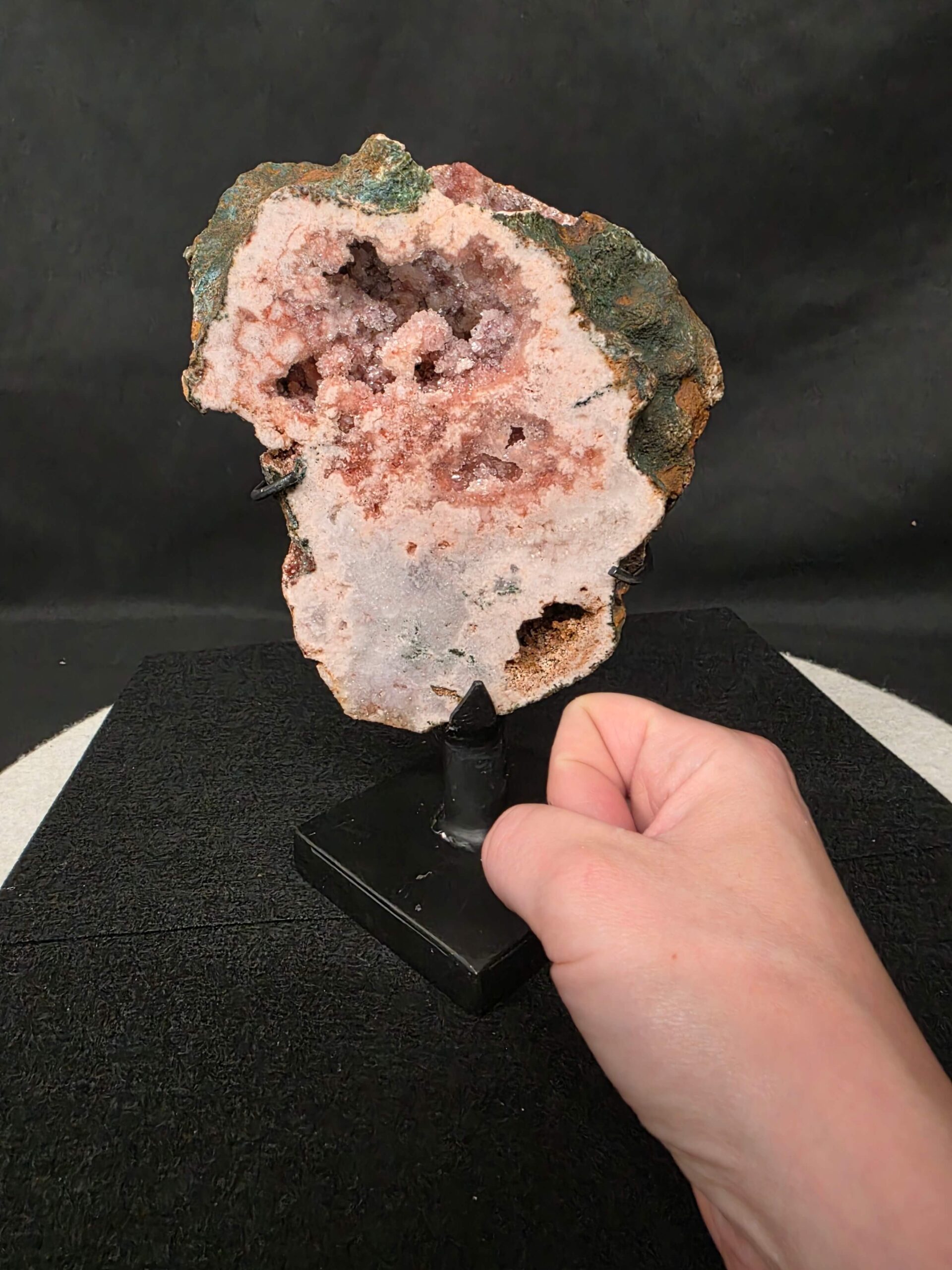 Pink Amethyst Slice 1 on Stand Healing Crystal Gem 1.205g H12xW14xD14cm - Image 7
