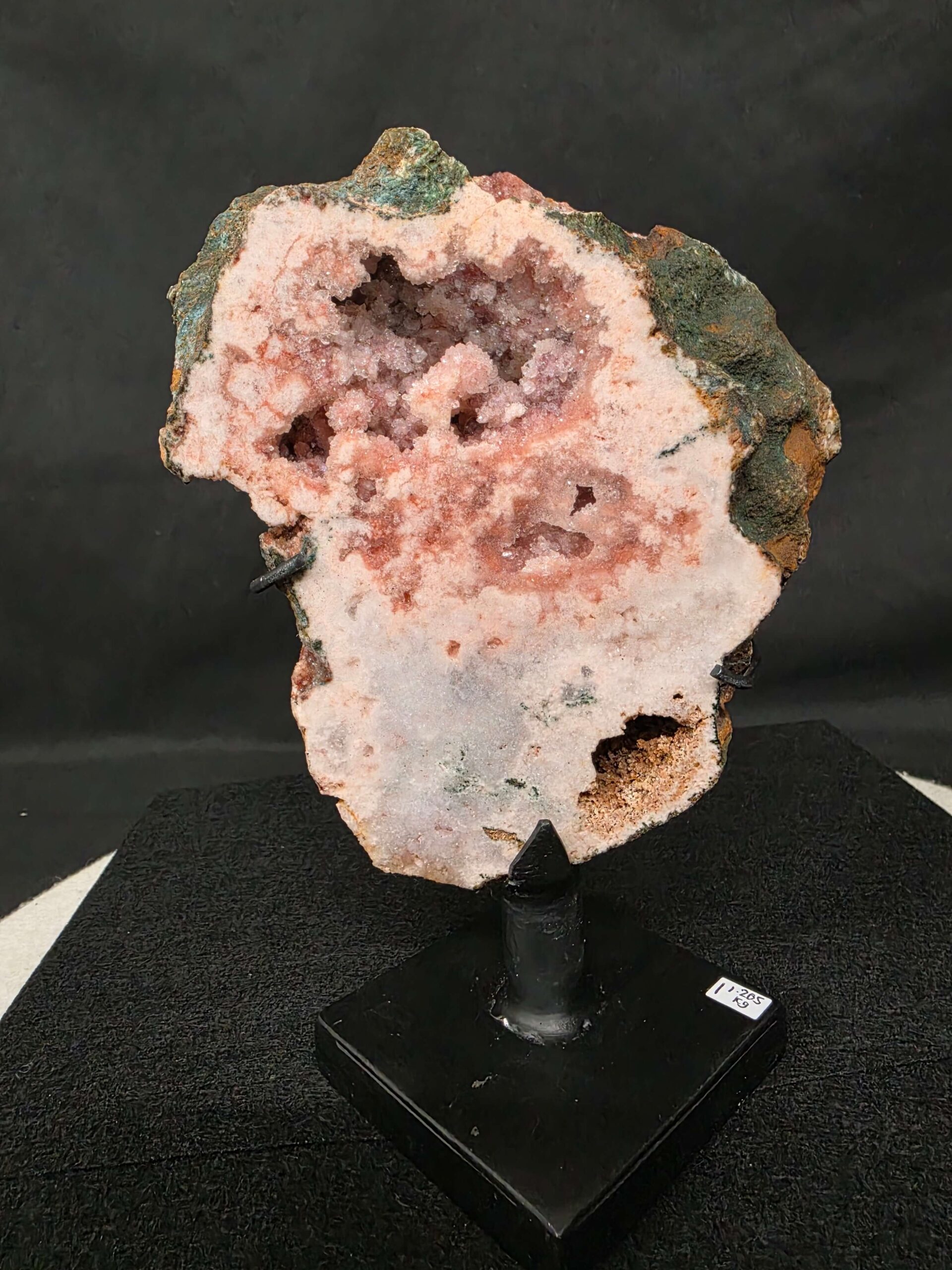 Pink Amethyst Slice 1 on Stand Healing Crystal Gem 1.205g H12xW14xD14cm