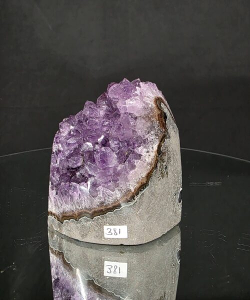 Premium High Grade Amethyst Druzy 381 Mini Geode Cluster Piece Cut Base 761g H10xW9xD6.5cm - Image 4
