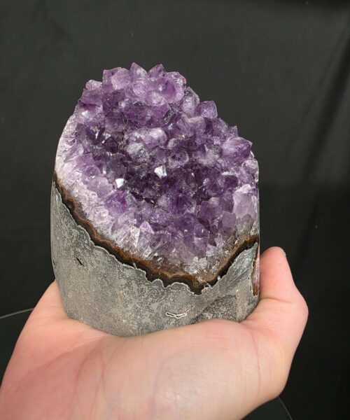 Premium High Grade Amethyst Druzy 381 Mini Geode Cluster Piece Cut Base 761g H10xW9xD6.5cm - Image 7