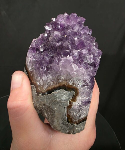 Premium High Grade Amethyst Druzy 381 Mini Geode Cluster Piece Cut Base 761g H10xW9xD6.5cm - Image 9