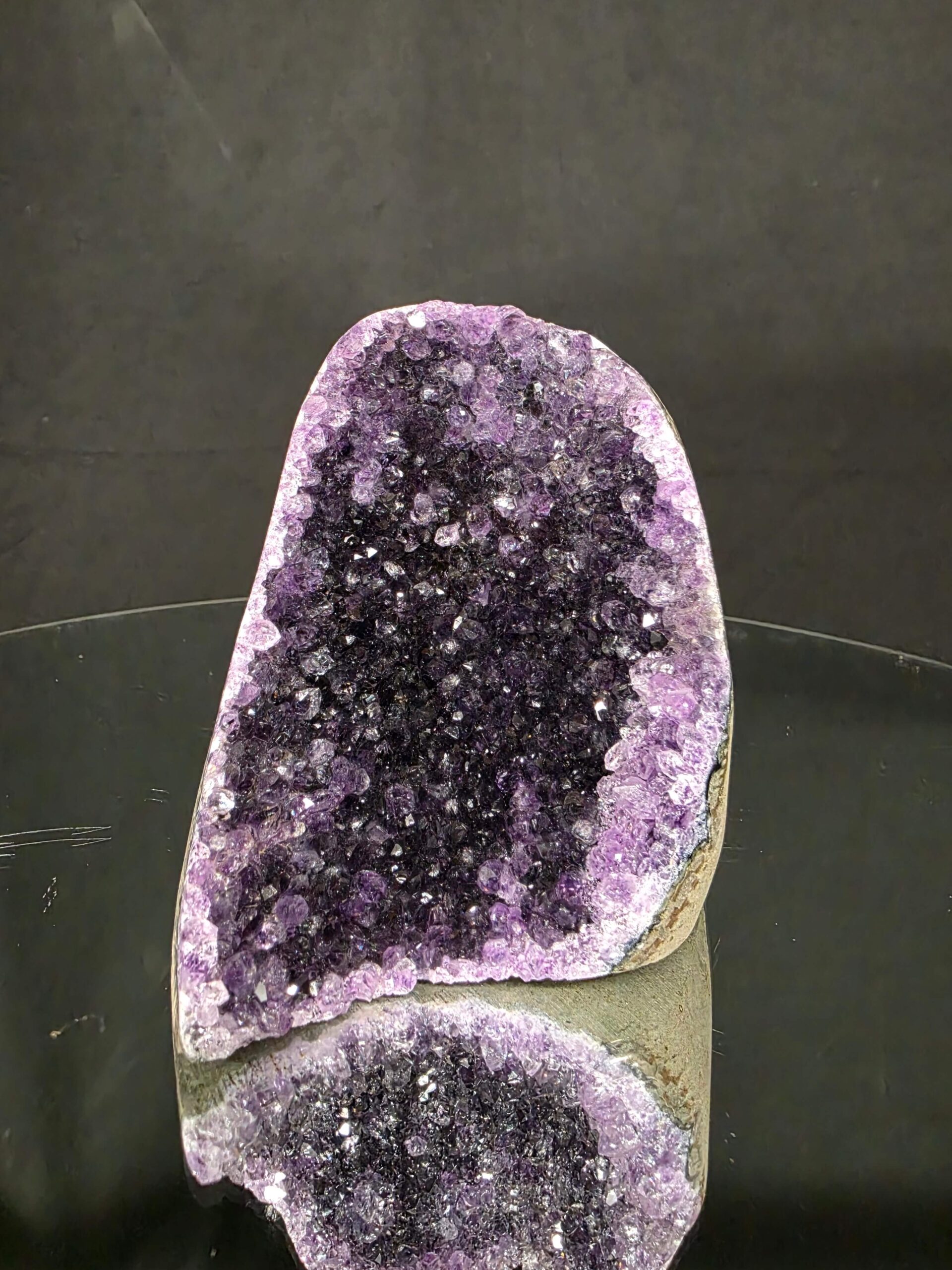 Premium High Grade Amethyst Druzy 384 Mini Geode Cluster Piece Cut Base 771g H10xW8.5xD9.5cm - Image 2