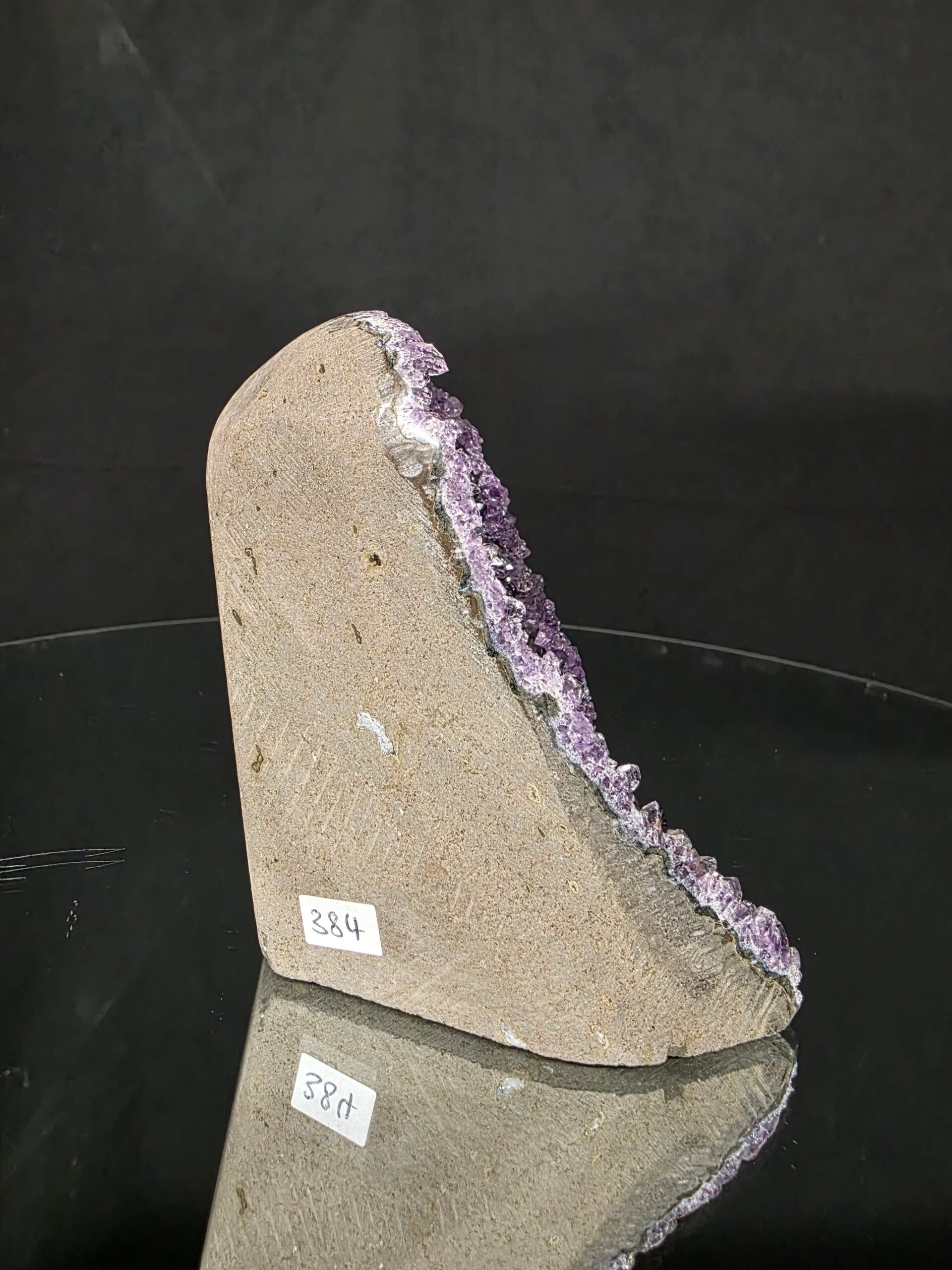 Premium High Grade Amethyst Druzy 384 Mini Geode Cluster Piece Cut Base 771g H10xW8.5xD9.5cm - Image 3