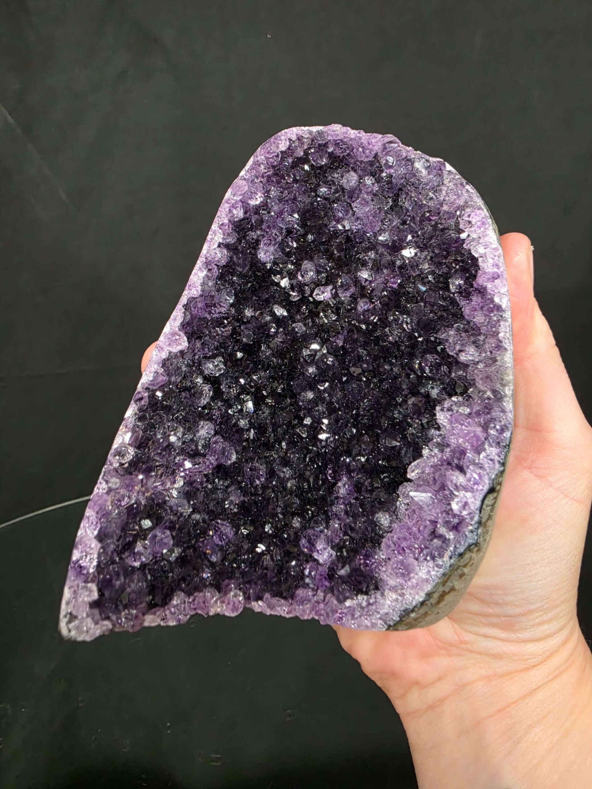 Premium High Grade Amethyst Druzy 384 Mini Geode Cluster Piece Cut Base 771g H10xW8.5xD9.5cm - Image 8